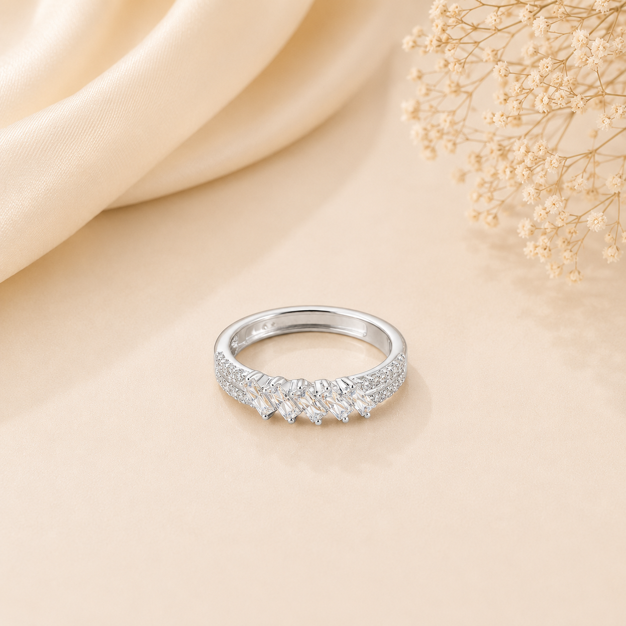 Clear Marquise Silver Ring
