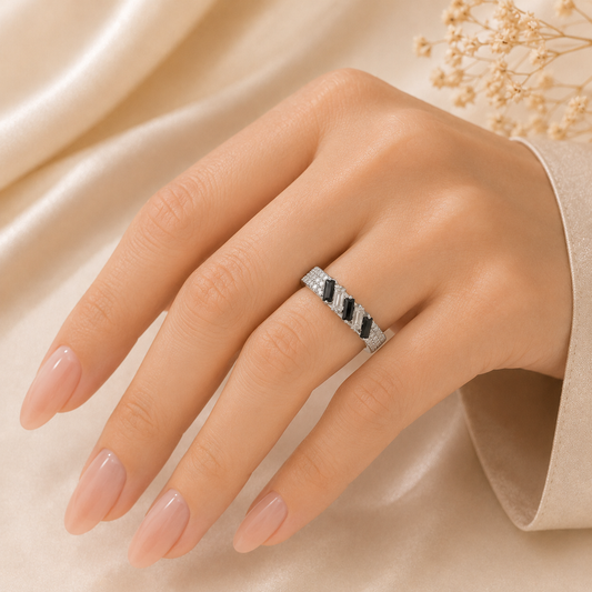Black Stone Silver Ring