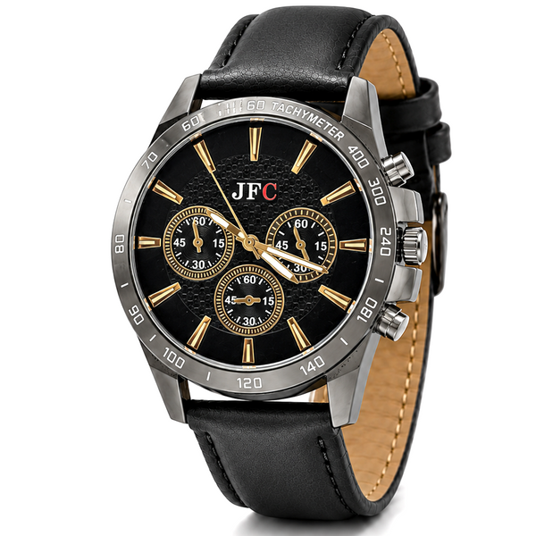 Black Gold Velocity Chronograph Watch front view