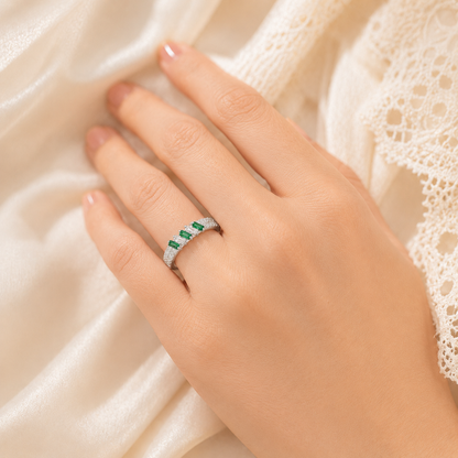 Green Stone Silver Ring