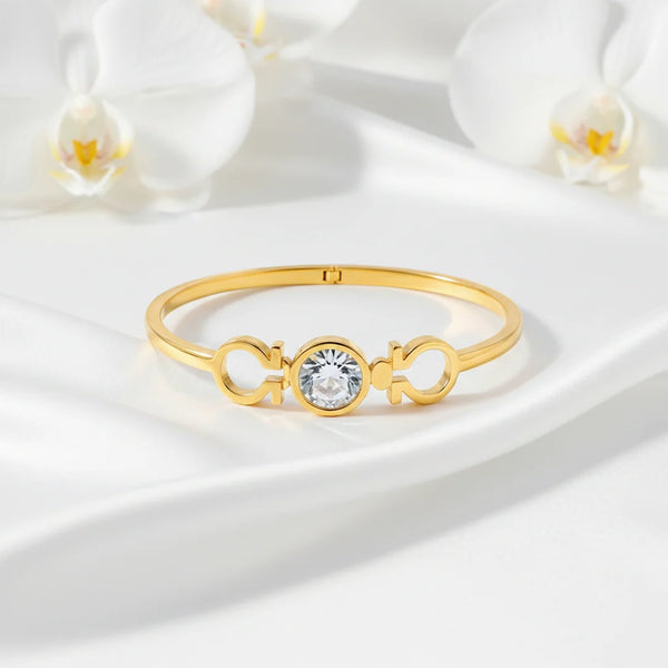 Golden Infinity Crystal Bangle
