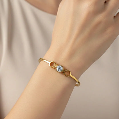Golden Infinity Crystal Bangle