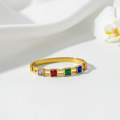 Gold Multicolor Gemstone Bangle