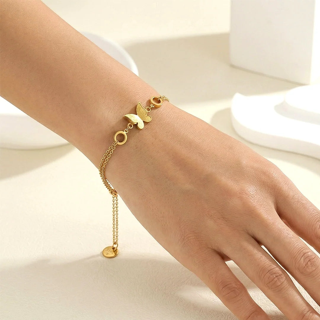 Golden Butterfly Chain Bracelet