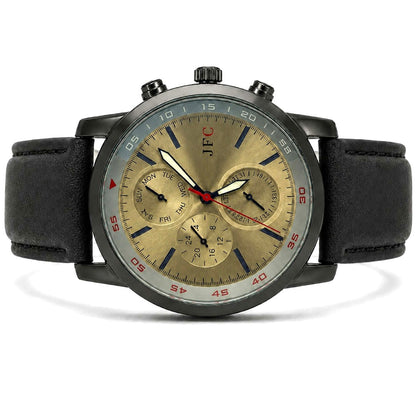Golden Dial Grey Leather Watch view 2