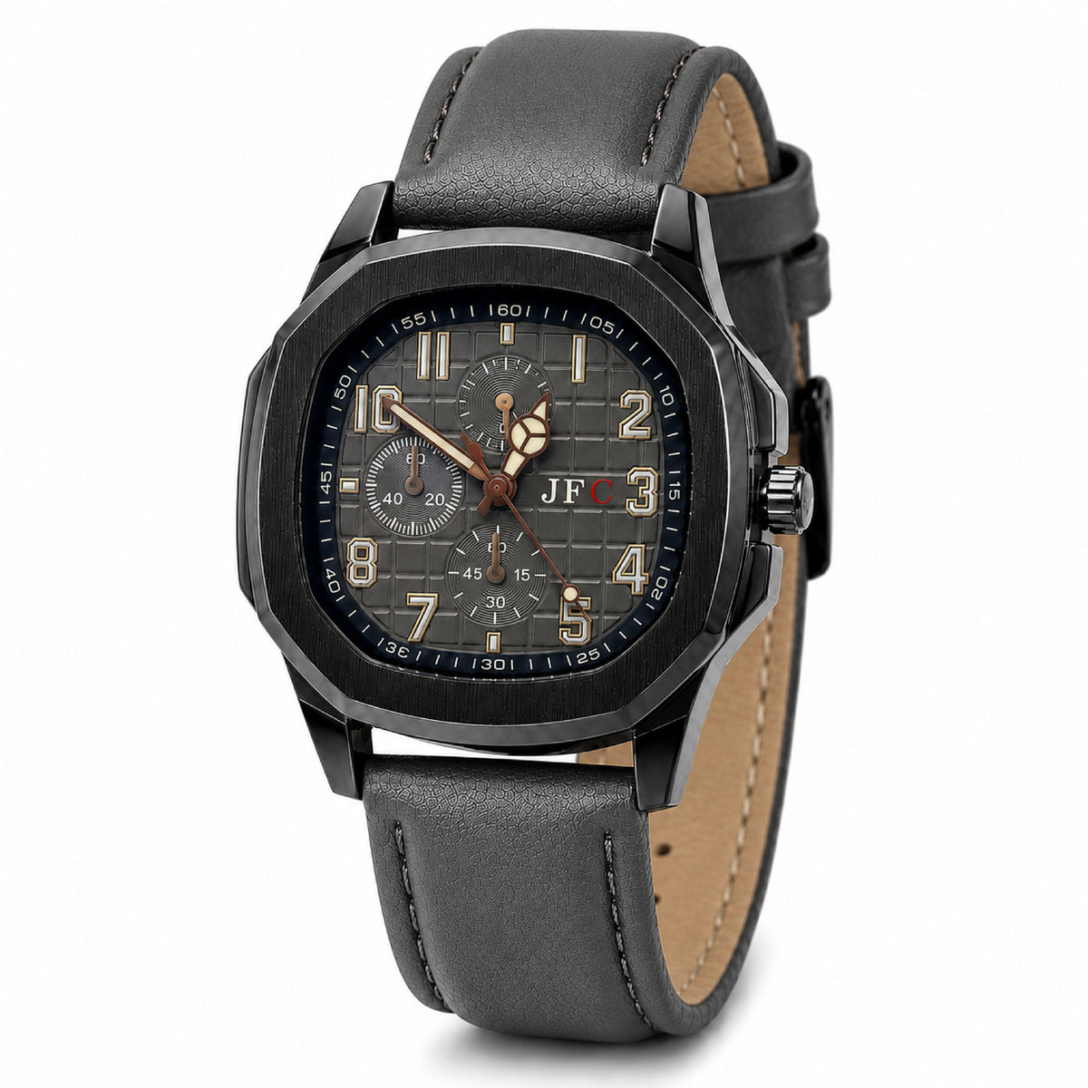Graphite Square Dial Watch front view