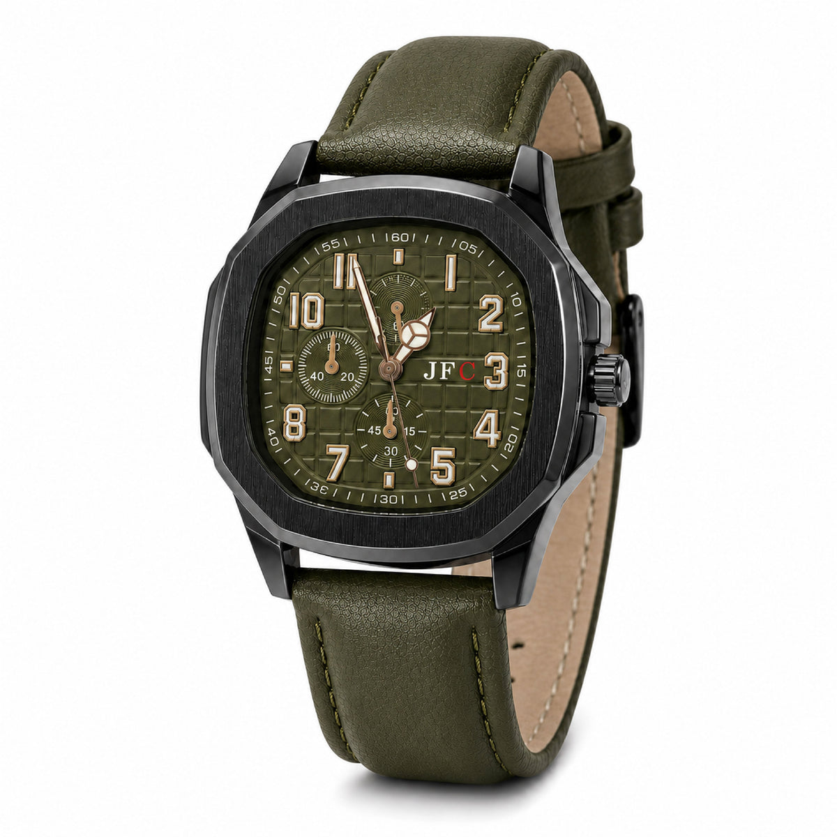 Emerald Square Dial Watch front view