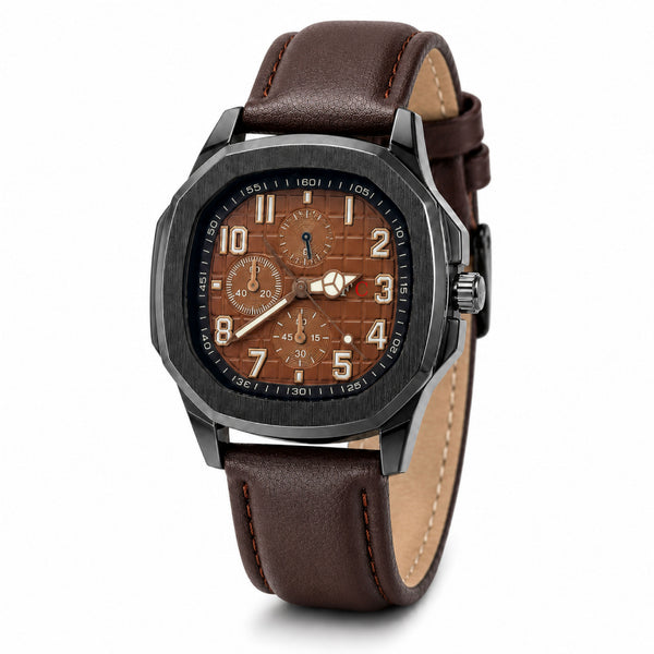 Cognac Square Dial Watch front view