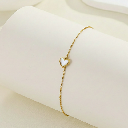 Pearl Heart Gold Bracelet