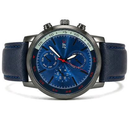Royal Blue Leather Strap Watch view 2