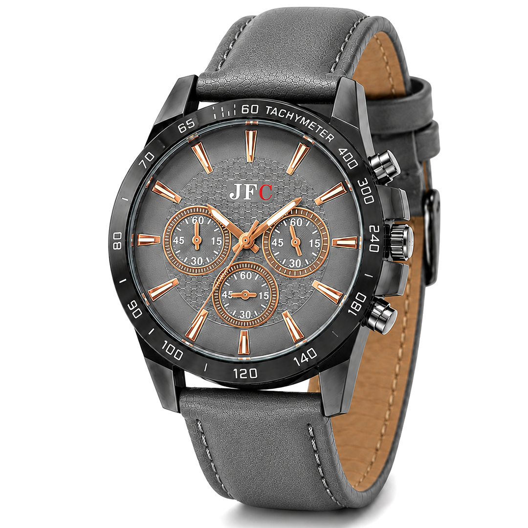 Silver Ember Tachymeter Watch front view
