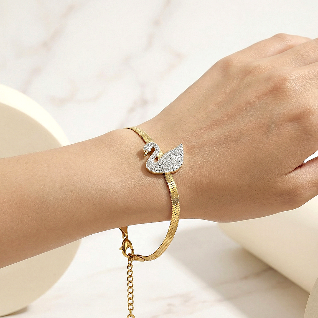 Swan Charm Bracelet