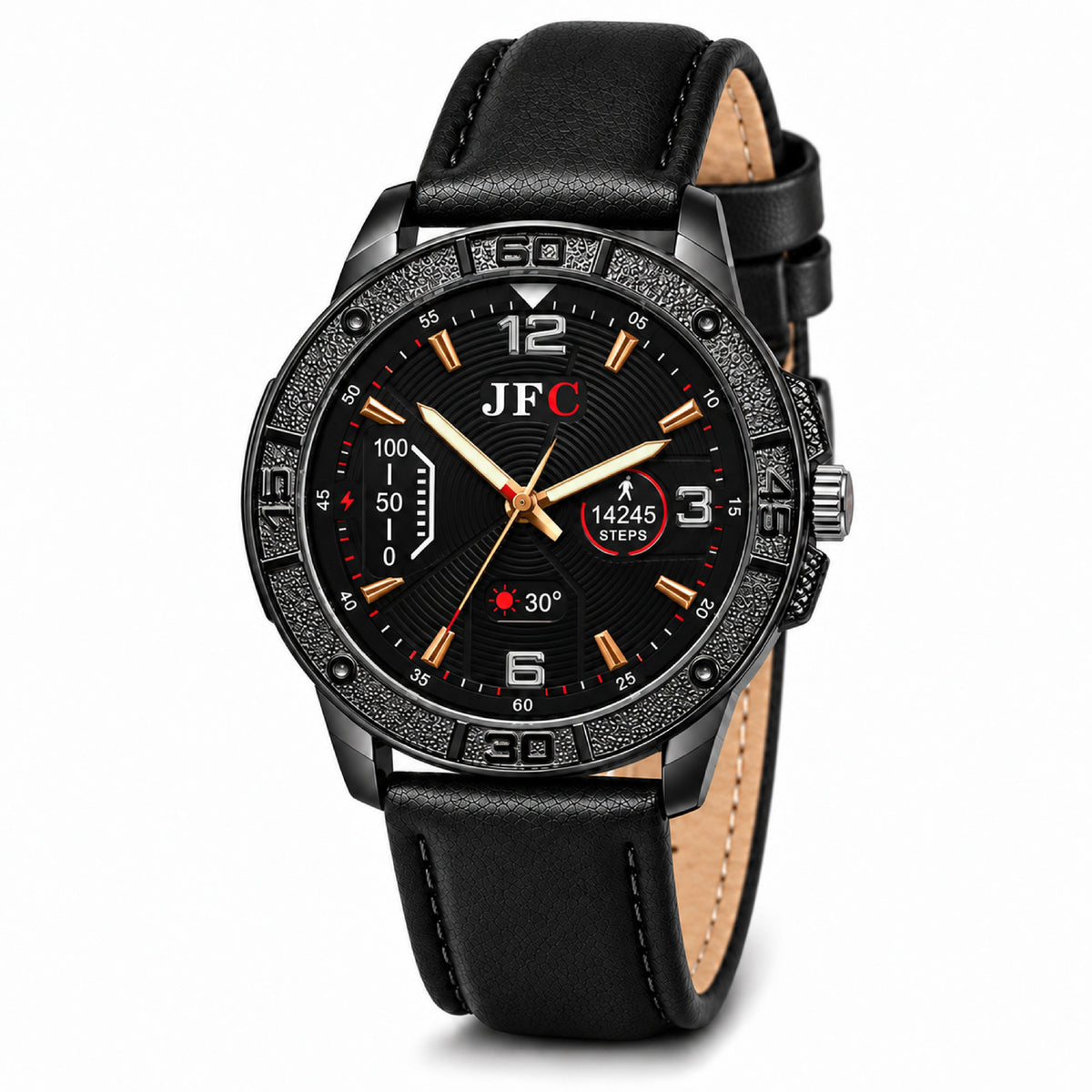 Onyx Textured Dial Watch front view