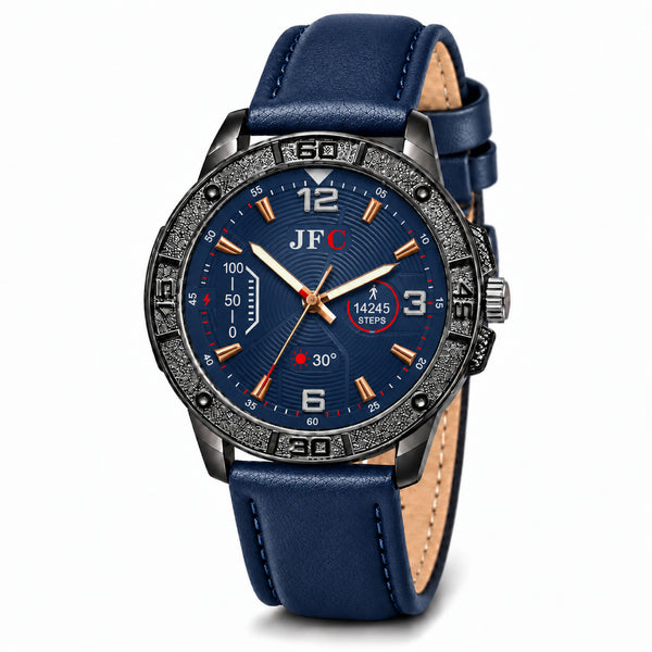 Cobalt Textured Dial Watch front view
