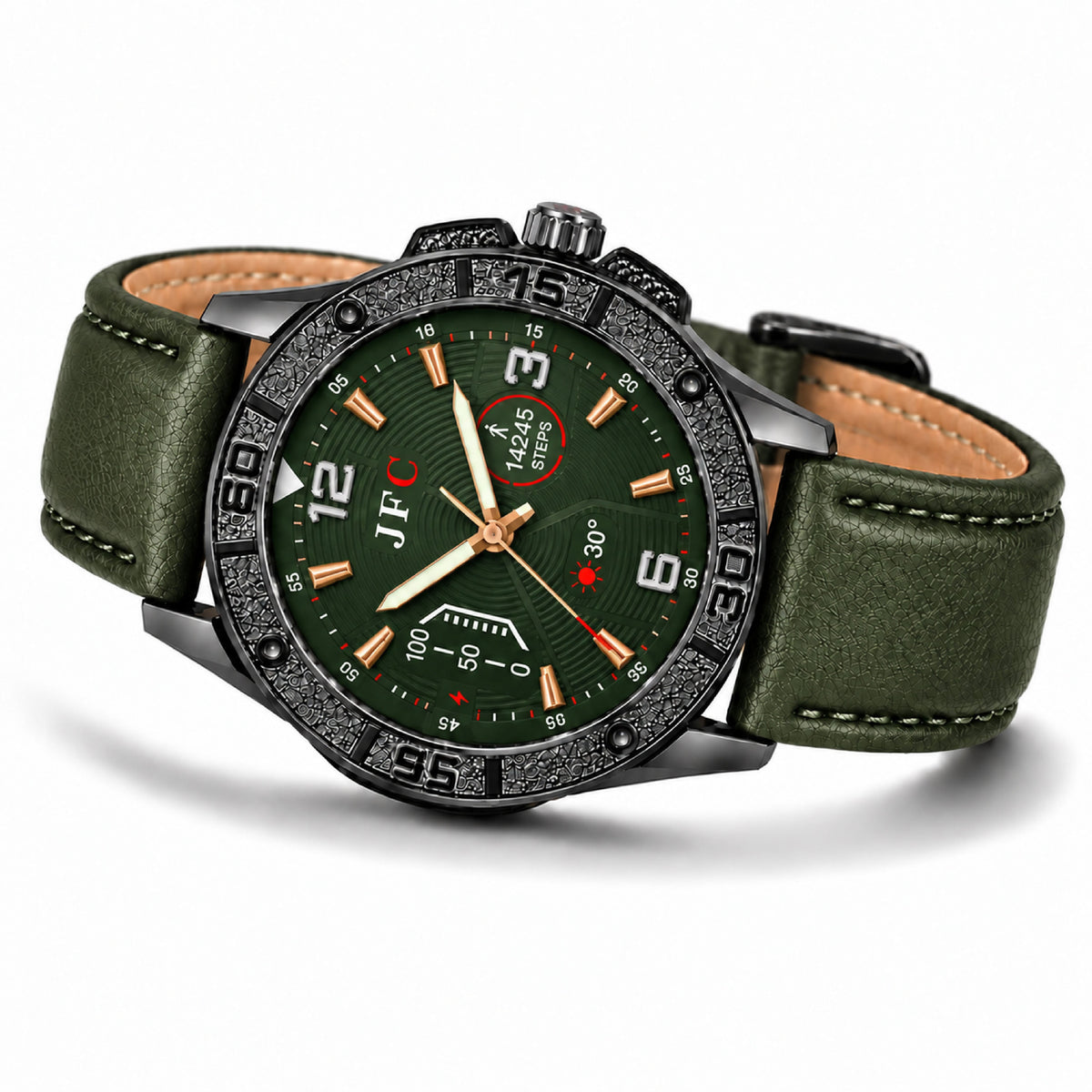 Olive Textured Dial Watch view 2
