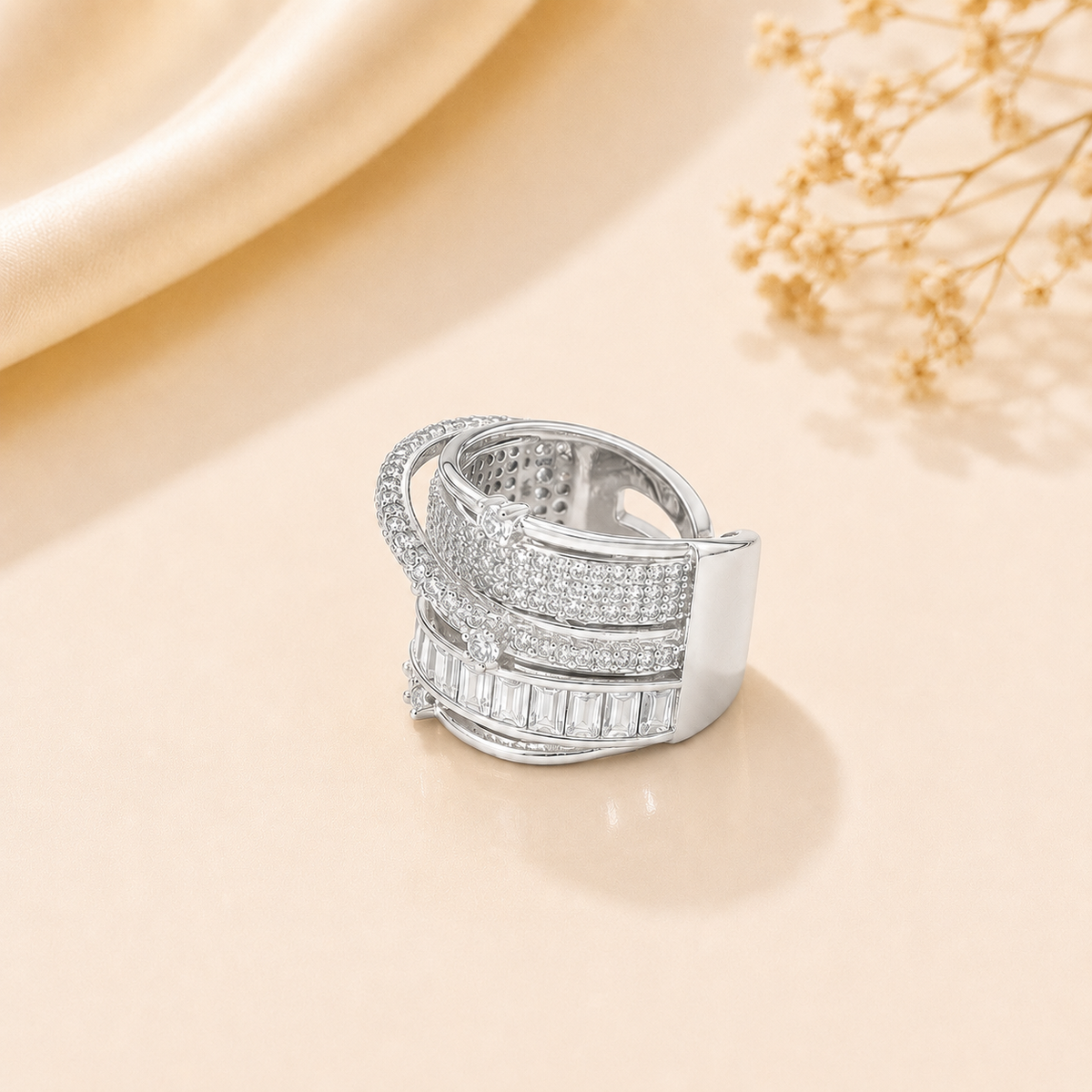 Elegant Baguette Statement Ring
